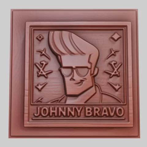johnny bravo 3d printer relief medallion obj stl
