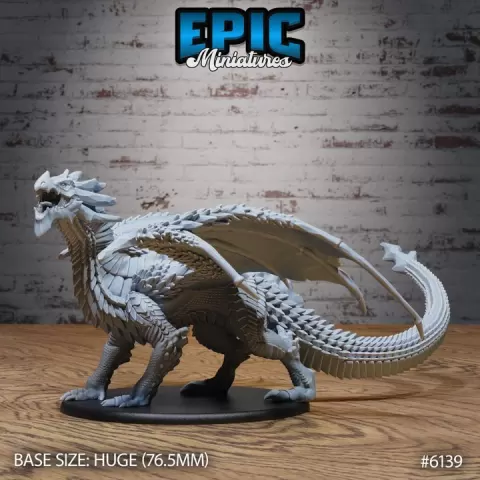 Obsidian Dragon Adult / Fire Drake Creature / Flying Dragonborn / Winged Inferno Beast / Winged Mountain Monster / Abyss Encounter by Epic-Miniatures