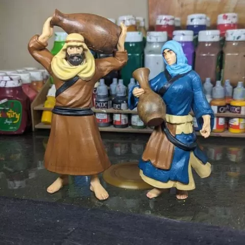 Aldeanos de belen / belenismo par de aldeanos, belen villagers, figuras de nacimiento navidad