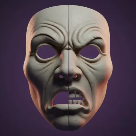 creepy Sculpted tribal wearable mask 3D Printable Model STL halloween Ready for Resin