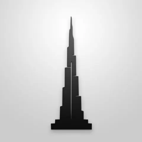 Burj Khalifa Silhouette 3D Printable Model