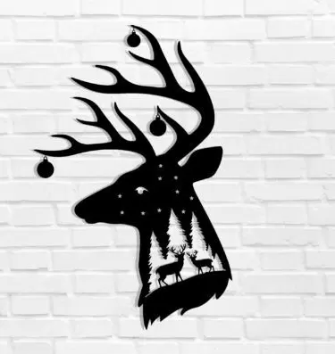 2D picture - Christmas deer