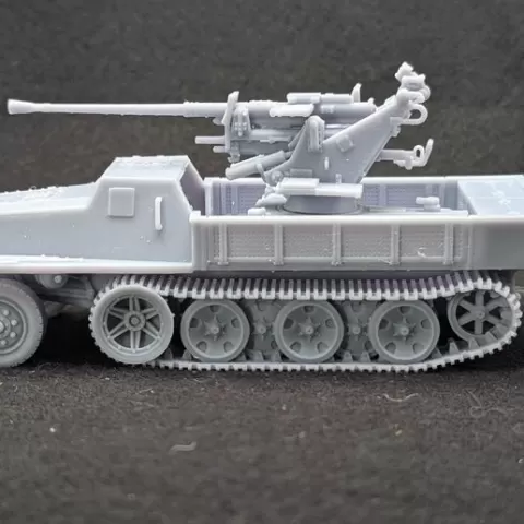 Half-track Schwerer Wehrmachtschlepper (SWS) armored cabin + 37mm FlaK37 + 20mm Flak38 auf sWS + Gun operators (Germany, WW2)
