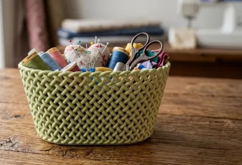Wicker storage basket