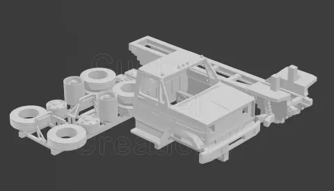 Order 3D print of GMC Chevrolet C 6000 2 Door with Chassis Kit 1/87 Scale for $25.00