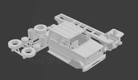 Order 3D print of GMC Chevrolet C 6000 4 Door with Chassis Kit 1/87 Scale for $25.00