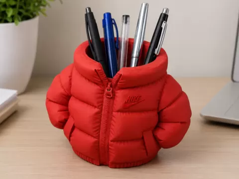 Puffer Jacket Pen Holder – Desk Organizer