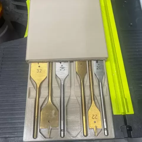 Storage case for spade drill bits
