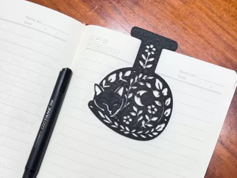 Botanical Sleeping Kitty Bookmark