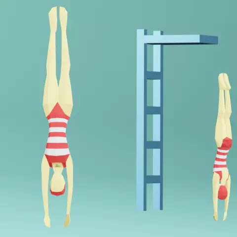 SWIMMER LOW POLY SWIMMER LOW POLY
