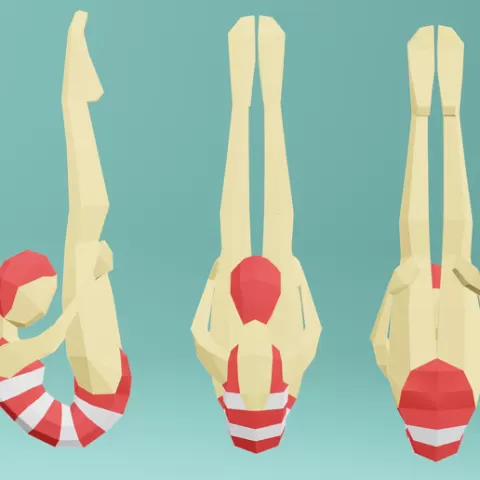 Swimmer Low poly Swimmer Low poly
