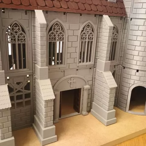 PLAYMOBIL CHURCH IGLESIA CATHEDRAL CASTLE BURG CASTILLO GOTHIC GÓTICO GOTISCH double WINDOW,doble VENTANA,doppelt FENSTER COMPATIBILE 3666 SETT