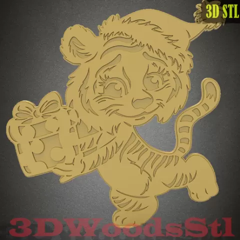 New Year's baby tiger 3d,3D stl model relief wall decor, CNC Router Engraver, Artcam, Aspire, CNC files