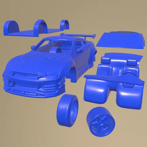 Nissan GTR R35 Nismo PRINTABLE CAR IN SEPARATE PARTS