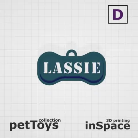 Pet - Dog - Tag - Lassie - Bone - Customized