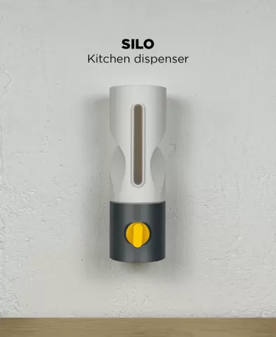 Silo, wall mounted kitchen dispenser.