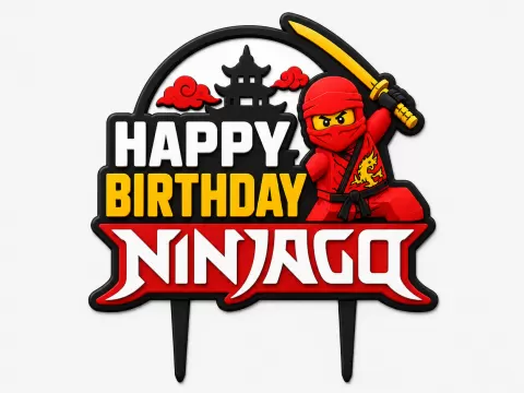 Ninjago Happy Birthday Cake Topper