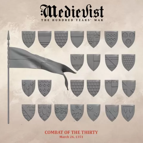 Combat of the Thirty, heraldic set (shields and banners) by Medievist: Miniature & Games