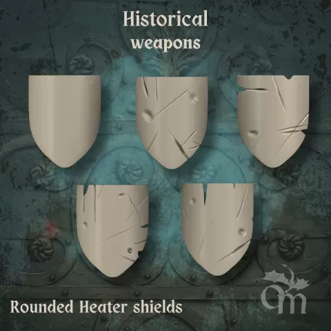 Rounded Heather Shields by Olaf Miniatures Bits