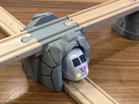 Train tunnel with overpass