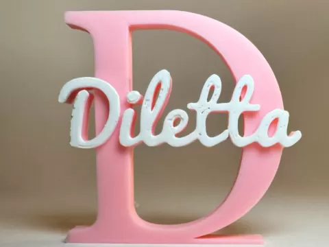 Placa de Identificação 3D - Diletta