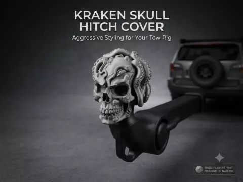 Kraken Skull Trailer Hitch Cover