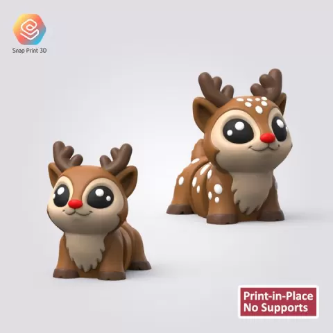Flexi Christmas Deer by SNAP PRINT 3D