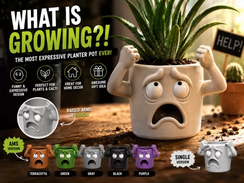 Shocked Planter Pot - Funny Plant Pot