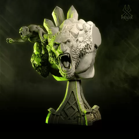Morko & Myrkin The Swaamp Ape Brothers - 100 mm Bust STL (Pre-Supported) by HELIX SAGA