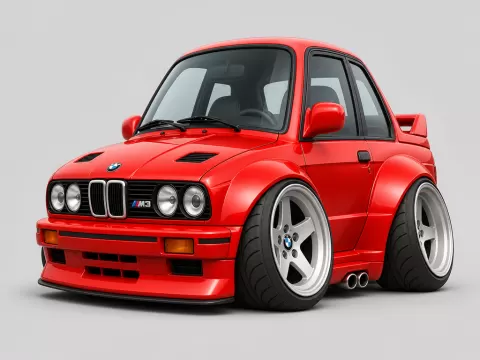 BMW M3 E30 1988 caricature