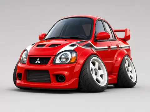 Mitsubishi Lancer Evo VI Tommi Makinen 1999 caricature