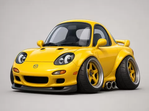 Mazda RX-7 FD 1993 caricature