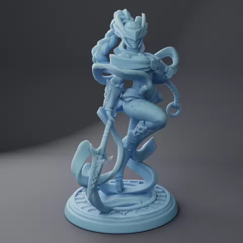 Valkyrie of Styrkja ( Female Aasimar Paladin / Celestial Fighter with Spear / Deva Warrior ) by Twin Goddess Miniatures