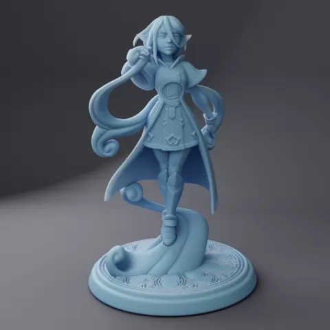 Astrid the Drow Sorcerer ( Female Elf Sorcerer / Wizard / Mage / Spelljammer Astral Elf ) by Twin Goddess Miniatures