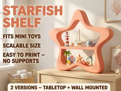 Starfish Shelf Buddy – Wall & Tabletop Set