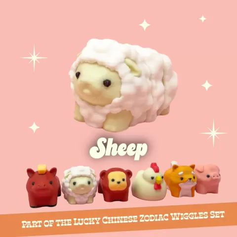 Sheep: Lucky Chinese Zodiac Wiggles Set - Articulated, Print in Place, Animal Figures