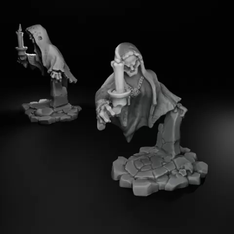 Crypt Wraith with Candle - Ghostly Lantern Bearer Miniature