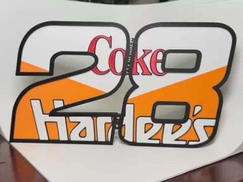 Cale Yarborough 28 Hardee’s Coke NASCAR Sign