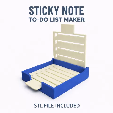 Sticky Note To-Do List Maker | 3D Printable Desk Organizer