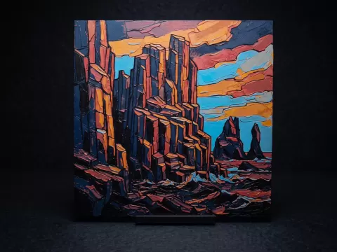 Basalt Ocean Sunset - Hueforge