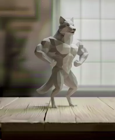 Gym wolf lowpoly