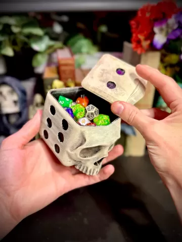 Skull d6 dice box