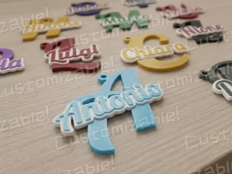 Portachiavi Iniziale + Nome PERSONALIZZABILE