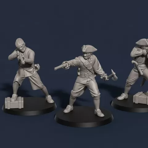 pirates of the caribbean firing scene by Kozak miniatures