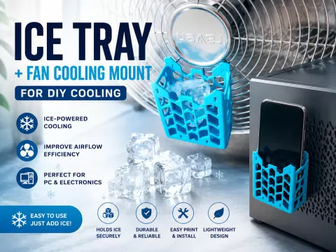Ice Tray + Fan Cooling Mount for DIY Cooling