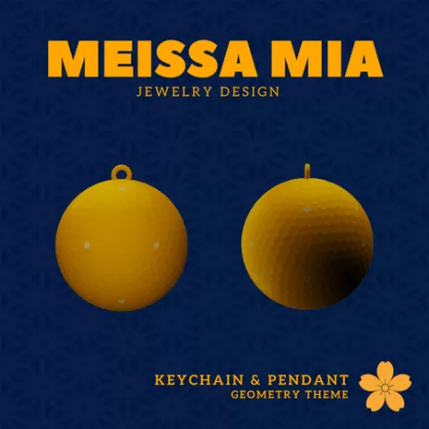 23. Dual Geodesic Icosahedron Pattern 23 Keychain – 32. Dual Geodesic Icosahedra Pendant and Keychain - 3D Print File for Geometric Keychain & Pendant - Girl's Fashion Accessories