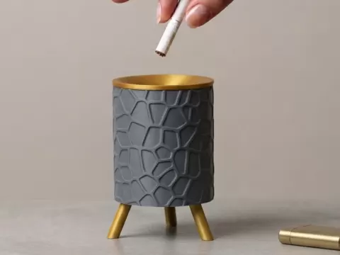 Round Iqos Terea Heet Ashtray - Voronoi pattern