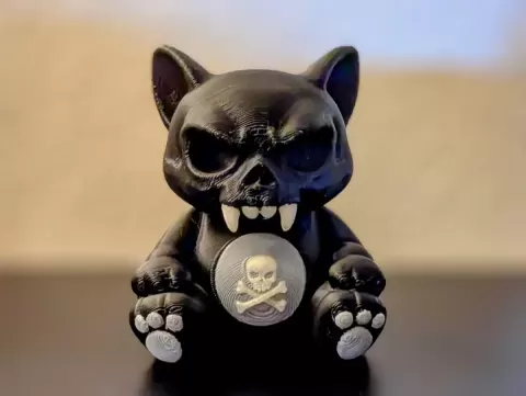 Gothic Skull Teddy Art Figure