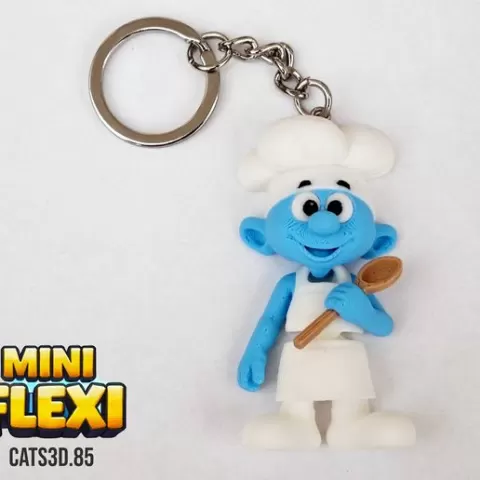 Smurf Chef - Mini Flexi Keychain