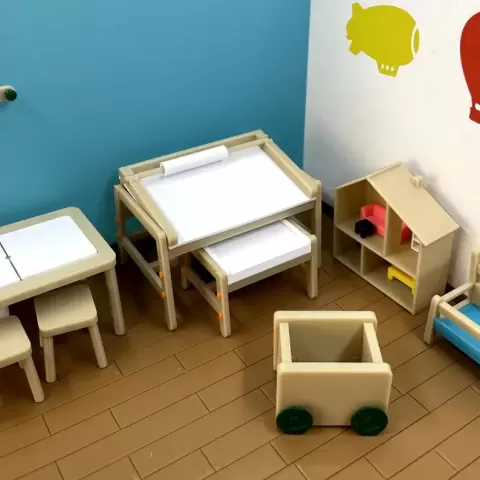 Miniature Dollhouse Child's Room Table Desk Toy Storage Collection STL 1:12 Scale License